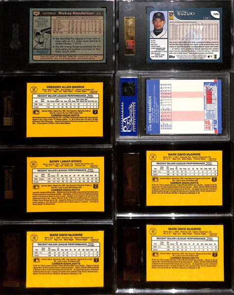 Lot of (8) SGC/PSA Graded Hall of Fame Rookie Baseball Cards w. 1980 Topps Rickey Henderson #482 SGC 7