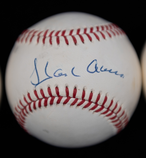 Lot of (3) Hank Aaron Signed Baseballs (+JSA Auction Letter)
