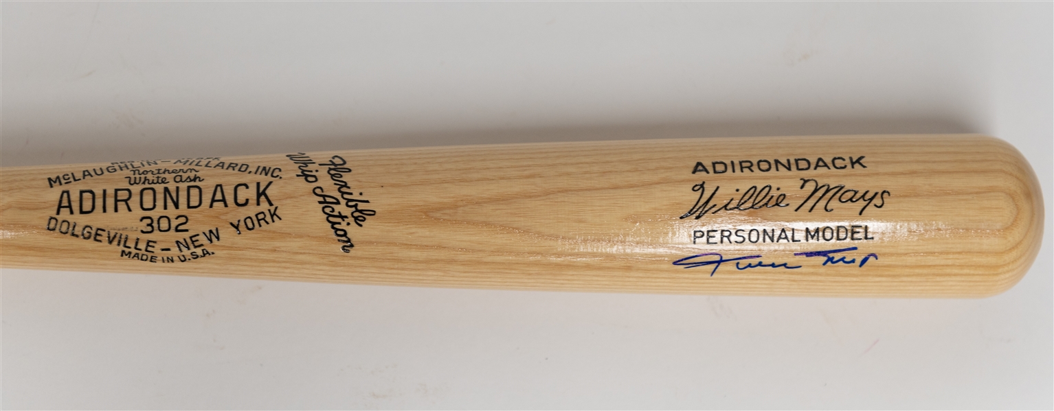 Willie Mays Signed 34-inch Adirondack Model 302 Willie Mays Personal Model Baseball Bat (+JSA Auction Letter)