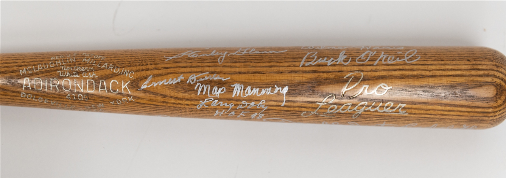 Negro League Multi-Signed 34.5-inch Adirondack Pro League Bat w. Hall of Famers Monty Irvin and Larry Doby, More (+JSA Auction Letter)