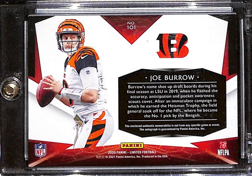 2020 Panini Limited Football Joe Burrow #/149 Patch Autograph Rookie Card #101