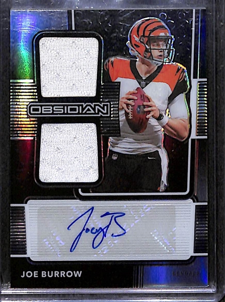 2020 Panini Obsidian Football Joe Burrow Autograph Patch Rookie Card #RJI-1 #98/100