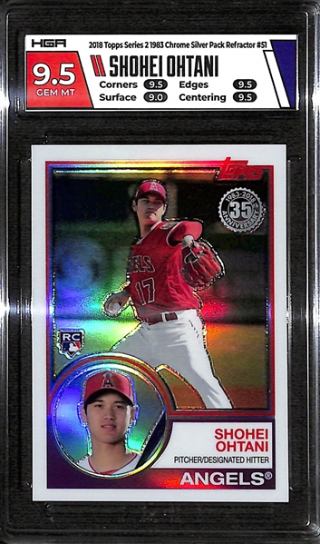 2018 Topps Shohei Ohtani Silver Pack Rookie Card Graded HGA 9.5