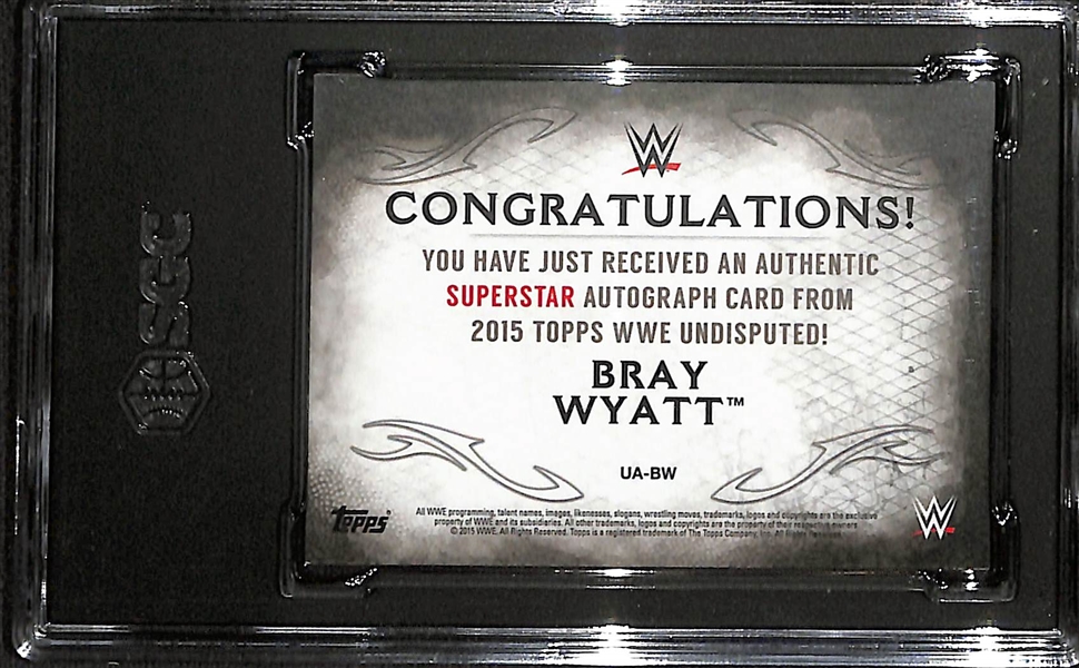 2015 Topps WWE Undisputed Bray Wyatt Autograph Graded SGC 9.5 (10 Auto) 