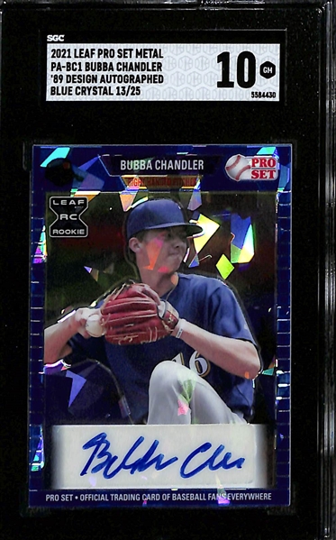 Lot of (3) SGC Graded 10 2021 Leaf Pro Set Rookie Autographs- Bubba Chandler (#/25), Riley Greene (#/10), Colton Cowser