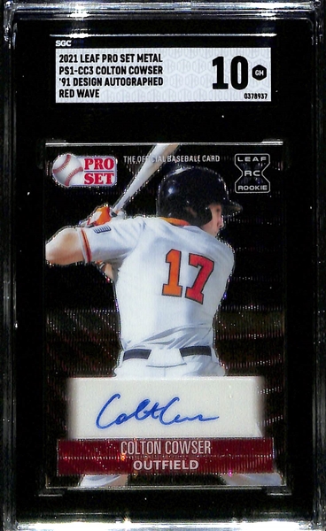 Lot of (3) SGC Graded 10 2021 Leaf Pro Set Rookie Autographs- Bubba Chandler (#/25), Riley Greene (#/10), Colton Cowser