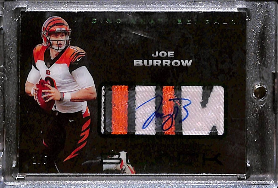 2020 Panini Black Joe Burrow #1/5 Black Rookie Patch Autograph Card RJA-JB