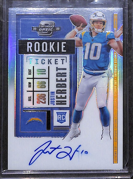 2020 Panini Contenders Optic Justin Herbert Rookie Ticket RPS Autographs #104