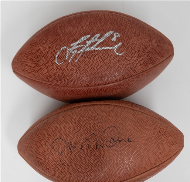 Lot of (2) Signed Official NFL Wilson Footballs w. Troy Aikman (HOF) & Jim McMahon (+JSA Auction Letter)