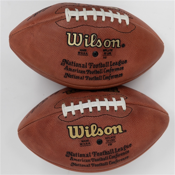 Lot of (2) Signed Official NFL Wilson Footballs w. Troy Aikman (HOF) & Jim McMahon (+JSA Auction Letter)