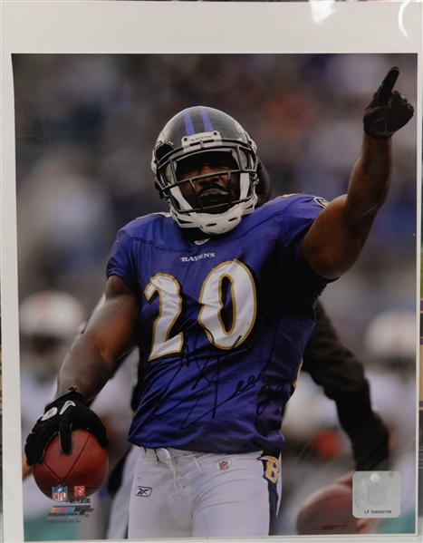 Lot of (5) Signed Baltimore Ravens Photos w. Ed Reed (Hall of Fame), Joe Flacco, +(JSA Auction Letter)