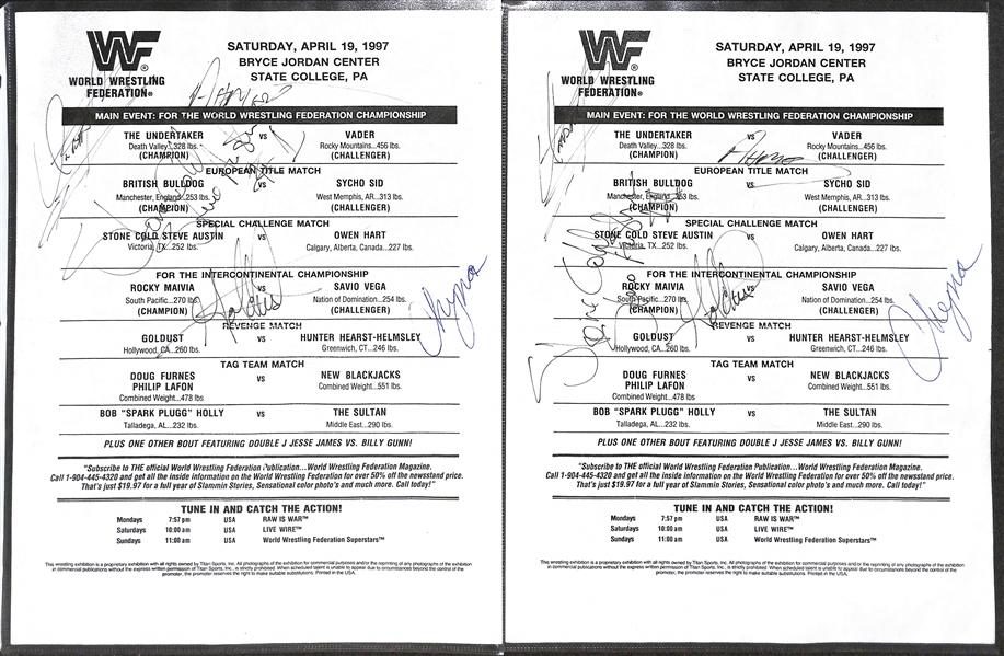 Signed WWF Memorabilia Lot w (14) Signatures w. Undertaker, More +(JSA Auction Letter)