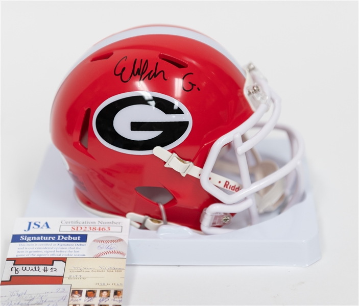 Lot of (2) Riddell Mini Helmets w. Elijah Griffin & Tank Bigsby (Both JSA)
