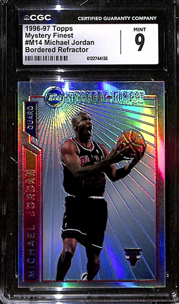 1996-97 Topps Mystery Finest Michael Jordan #M14 Bordered Refractor CGC 9