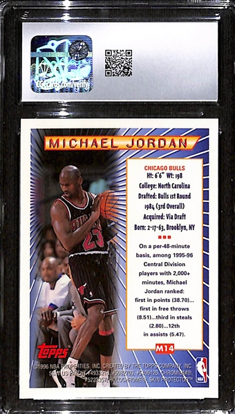 1996-97 Topps Mystery Finest Michael Jordan #M14 Bordered Refractor CGC 9