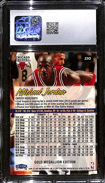 1997-98 Fleer Ultra #23G Michael Jordan Gold Medallion CGC 8
