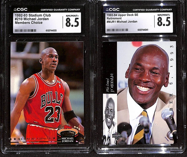 Lot of (5) 1992-98 CGC Graded Michael Jordan Basketball Cards w. 1997-98 Fleer Ultra Star Power #1SP CGC 9