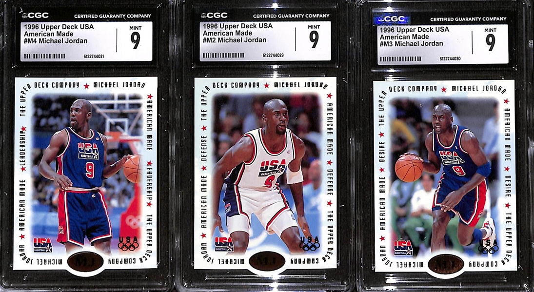 Lot of (7) CGC Graded 1995-96 Upper Deck Michael Jordan Basketball Cards w. 1995-96 SP All-Stars #AS2 CGC 9