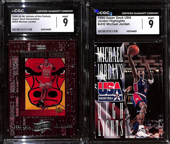 Lot of (5) 1994-99 CGC Graded Michael Jordan Basketball Cards w. 1997-98 Fleer Ultra Ultrabilities Starter CGC 9