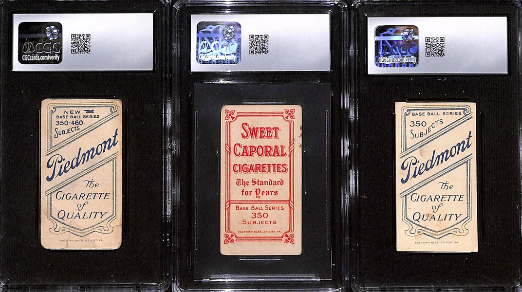 (3) 1909-11 T206 Philadelphia A's/Phillies Tobacco Cards - Harry Davis (CGC 4.5), Mickey Doolan (CGC 2.5), George McQuillan (CGC 1)