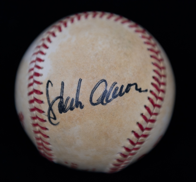 Hank Aaron, Rocky Colavito, Early Wynn Signed Official Rawlings 1986 World Series Baseball (Full JSA Letter of Authenticity)