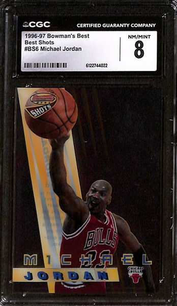 Lot of (5) 1992-00 CGC Graded Michael Jordan Basketball Cards w. 1996-97 Bowman's Best CGC 8