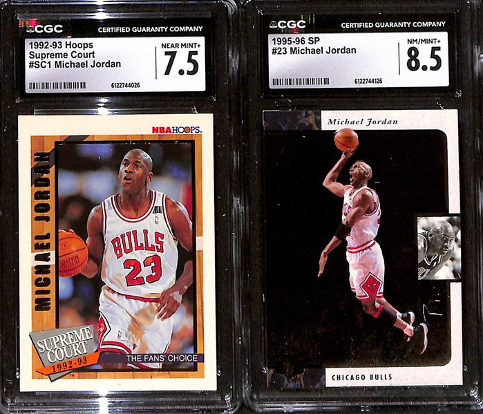 Lot of (5) 1992-00 CGC Graded Michael Jordan Basketball Cards w. 1996-97 Bowman's Best CGC 8