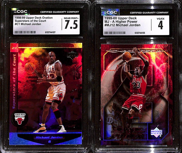 Lot of (5) 1992-00 CGC Graded Michael Jordan Basketball Cards w. 1996-97 Bowman's Best CGC 8
