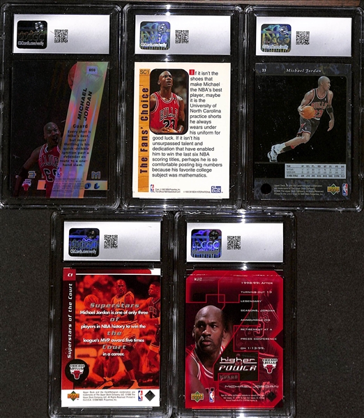 Lot of (5) 1992-00 CGC Graded Michael Jordan Basketball Cards w. 1996-97 Bowman's Best CGC 8
