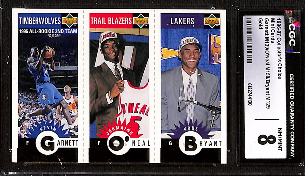 Lot of (4) 1996-98 CGC Graded Kobe Bryant Basketball Cards w. 1996-97 Topps Finest #74 CGC 9