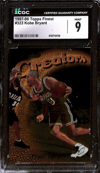 Lot of (4) 1996-98 CGC Graded Kobe Bryant Basketball Cards w. 1996-97 Topps Finest #74 CGC 9