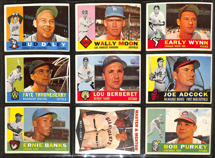 Lot of (391) Different 1960 Topps Baseball Cards w. Carl Yastrzemski Rookie & Willie McCovey Rookie Card