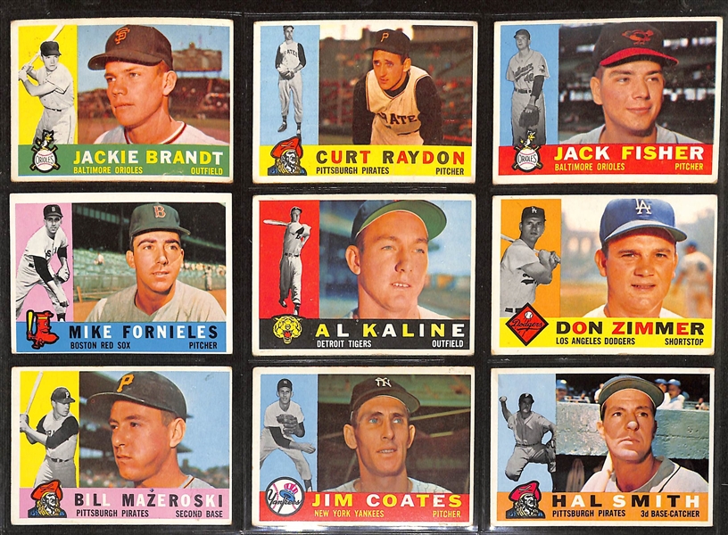 Lot of (391) Different 1960 Topps Baseball Cards w. Carl Yastrzemski Rookie & Willie McCovey Rookie Card