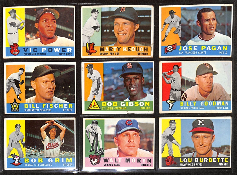 Lot of (391) Different 1960 Topps Baseball Cards w. Carl Yastrzemski Rookie & Willie McCovey Rookie Card