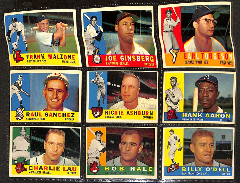 Lot of (391) Different 1960 Topps Baseball Cards w. Carl Yastrzemski Rookie & Willie McCovey Rookie Card