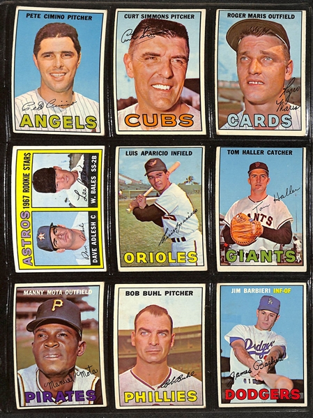 Lot of (200+) Different 1967 Topps Baseball Cards w. Mickey Mantle & Brooks Robinson