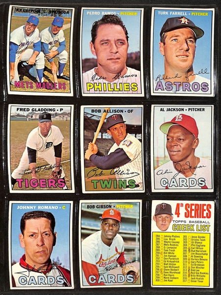 Lot of (200+) Different 1967 Topps Baseball Cards w. Mickey Mantle & Brooks Robinson