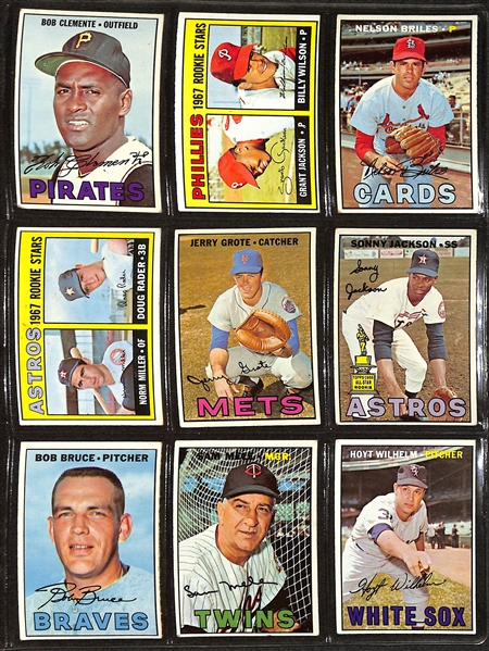 Lot of (200+) Different 1967 Topps Baseball Cards w. Mickey Mantle & Brooks Robinson