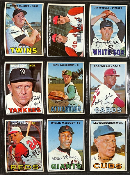 Lot of (200+) Different 1967 Topps Baseball Cards w. Mickey Mantle & Brooks Robinson