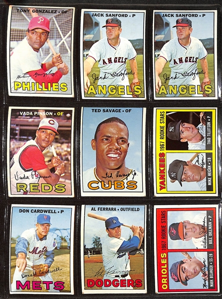 Lot of (200+) Different 1967 Topps Baseball Cards w. Mickey Mantle & Brooks Robinson