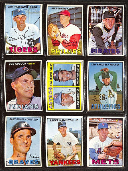 Lot of (200+) Different 1967 Topps Baseball Cards w. Mickey Mantle & Brooks Robinson