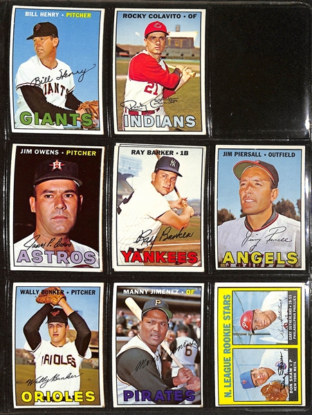 Lot of (200+) Different 1967 Topps Baseball Cards w. Mickey Mantle & Brooks Robinson