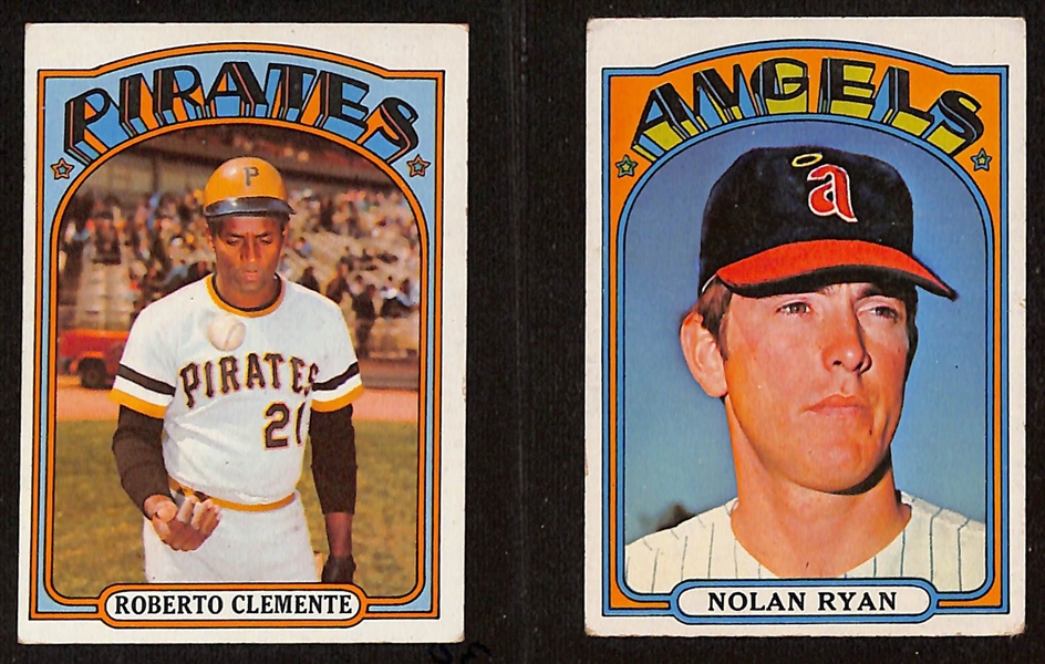 1972 Topps Baseball Set - Series 1 thru 5 Only (Card #1-656) w. Roberto Clemente & Nolan Ryan