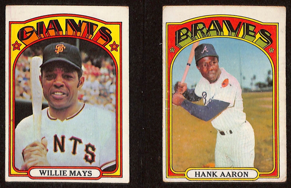 1972 Topps Baseball Set - Series 1 thru 5 Only (Card #1-656) w. Roberto Clemente & Nolan Ryan
