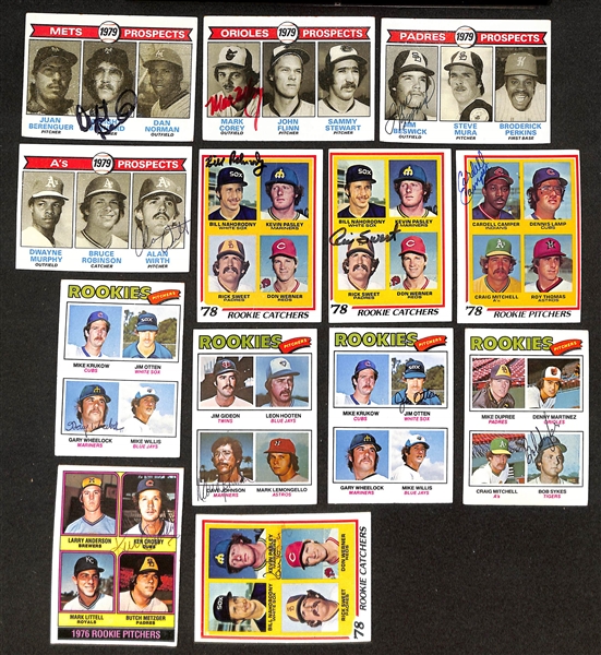 80+ Signed 1977-1979 Topps Baseball Cards w. Herman Franks, D. Evans, Boche, 13 Rookie Cards (JSA Auction Letter)