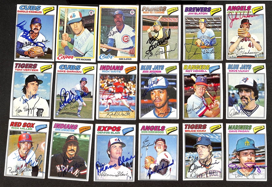 80+ Signed 1977-1979 Topps Baseball Cards w. Herman Franks, D. Evans, Boche, 13 Rookie Cards (JSA Auction Letter)