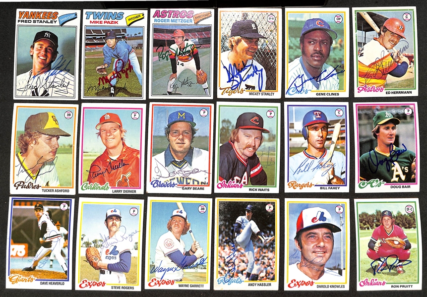80+ Signed 1977-1979 Topps Baseball Cards w. Herman Franks, D. Evans, Boche, 13 Rookie Cards (JSA Auction Letter)