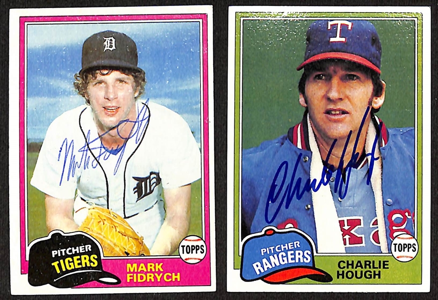 90+ Signed 1980 & 1981 Topps Baseball Cards w. Fidrych, Hough, 5 Rookie Cards (JSA Auction Letter)