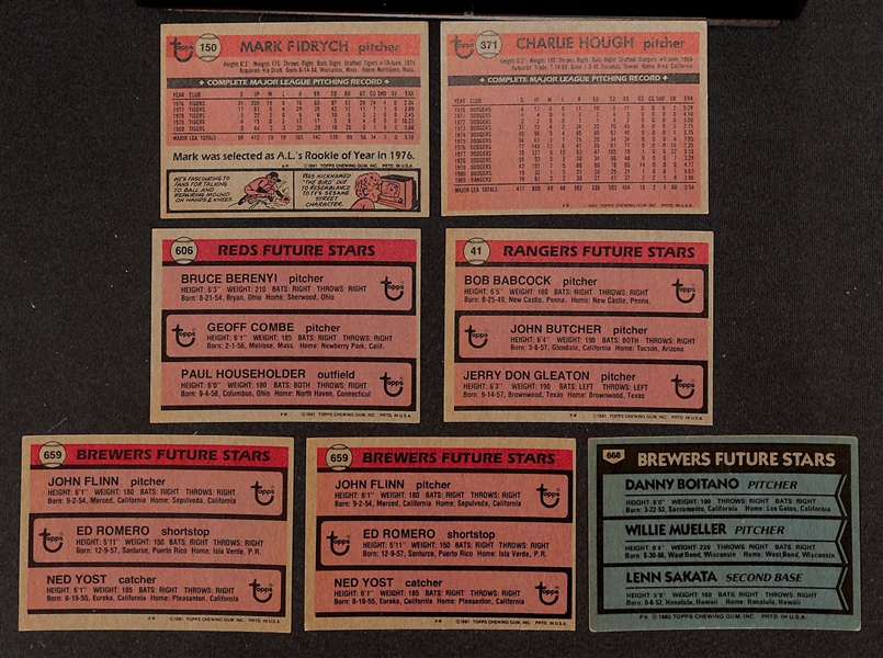 90+ Signed 1980 & 1981 Topps Baseball Cards w. Fidrych, Hough, 5 Rookie Cards (JSA Auction Letter)