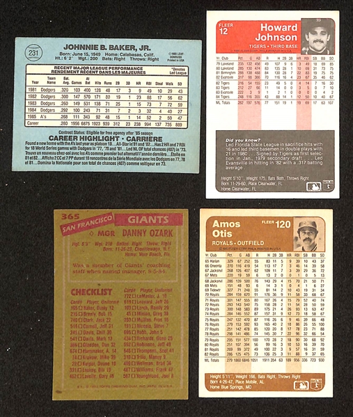 125+ Signed 1983-1989 Baseball Cards w. D. Baker, H. Johnson, Ozark, Otis, + (JSA Auction Letter)